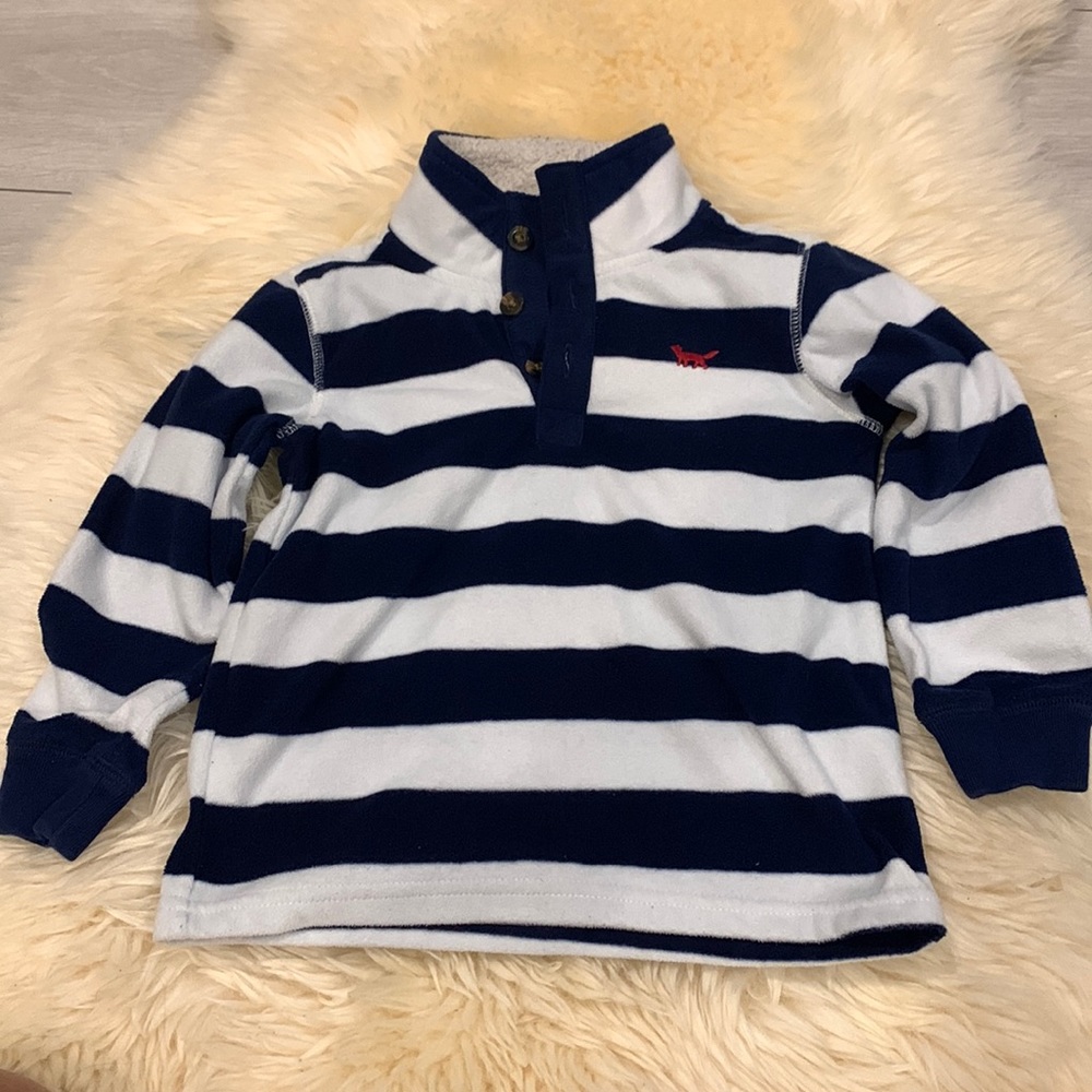 Carter’s Long-Sleeve Toddler Striped Shirt in size 3T Fleece Blue & White